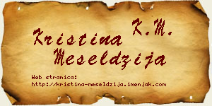 Kristina Meseldžija vizit kartica